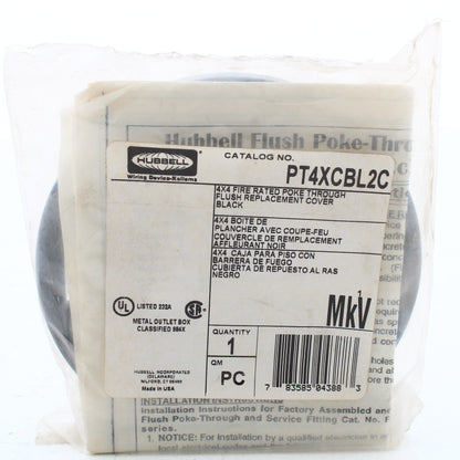 Hubbell Poke-Through Replacement Sub Cover 4x4 4 Receptacle 4 Keystone PT4XCBL2C