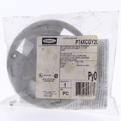 Hubbell Poke-Through Replacement Sub Cover 4x4 4 Receptacle 4 Keystone PT4XCGY2C