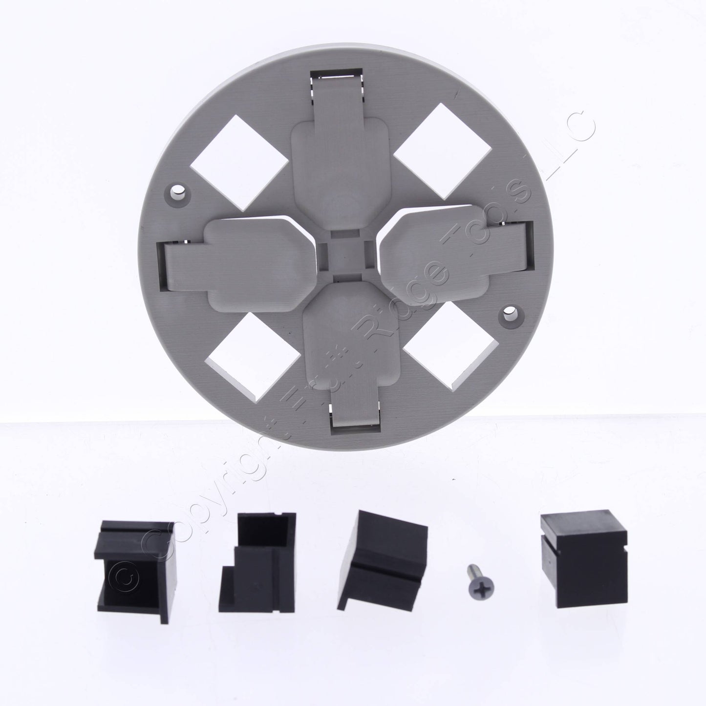 Hubbell Poke-Through Replacement Sub Cover 4x4 4 Receptacle 4 Keystone PT4XCGY2C
