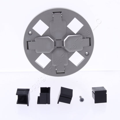 Hubbell Poke-Through Replacement Sub Cover 4x4 4 Receptacle 4 Keystone PT4XCGY2C