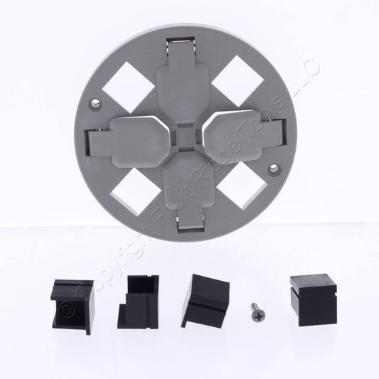 Hubbell Poke-Through Replacement Sub Cover 4x4 4 Receptacle 4 Keystone PT4XCGY2C