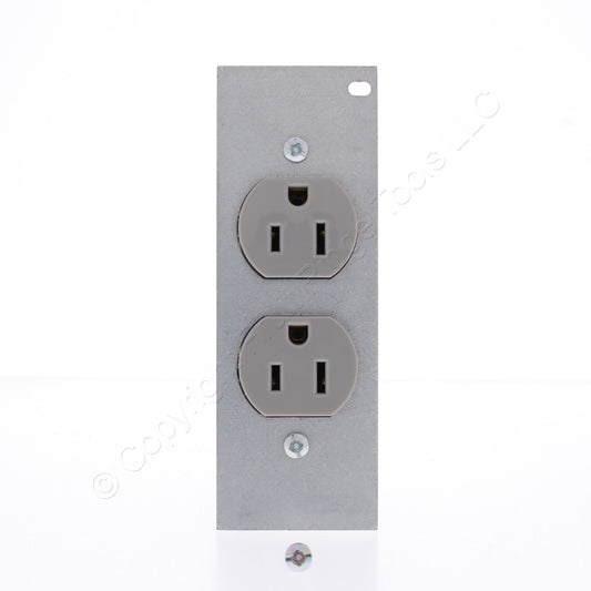 Hubbell PWFB10MPCR15GRY Gray 15A SystemOne Duplex Receptacle 5-15R 2P3W 125V