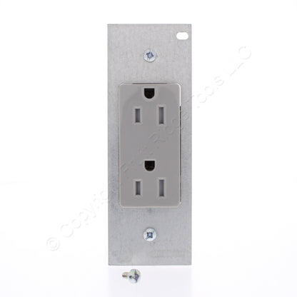 Hubbell SystemOne Gray Tamper Resistant Decorator Receptacle 15A PWFB10MPCR15GRY