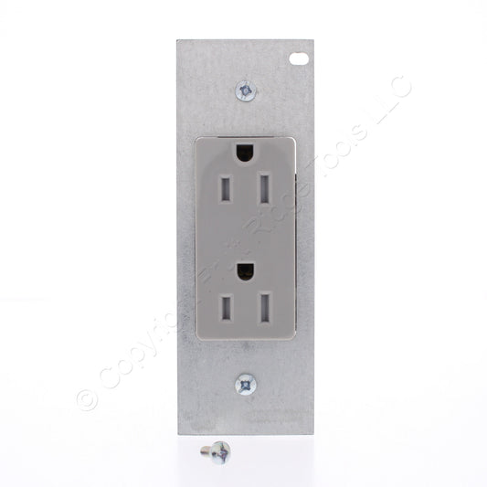 Hubbell SystemOne Gray Tamper Resistant Decorator Receptacle 15A PWFB10MPCR15GRY