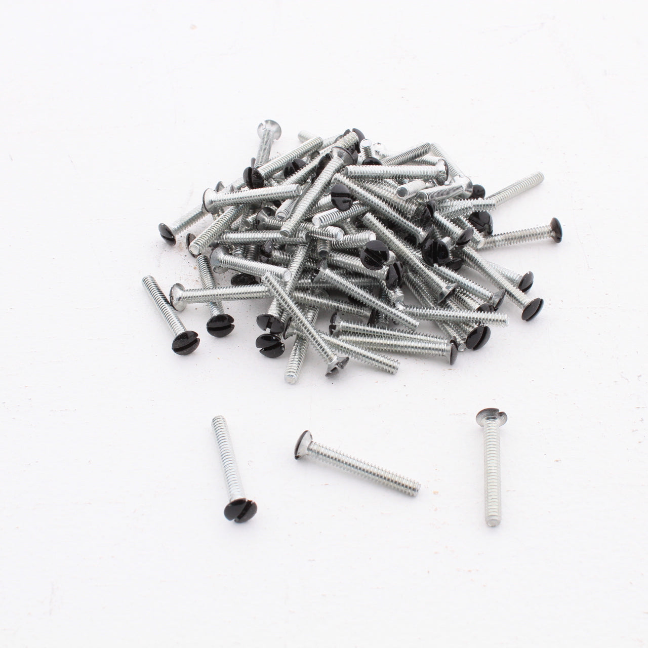 100 Hubbell Black 1" Wallplate Cover Screws 6-32 Oval Head Straight Slot RA88BK