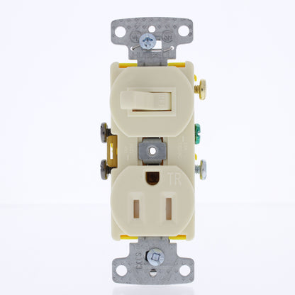 Hubbell Almond Switch/Receptacle Single Pole Tamper Resistant 15A RC108ALTR