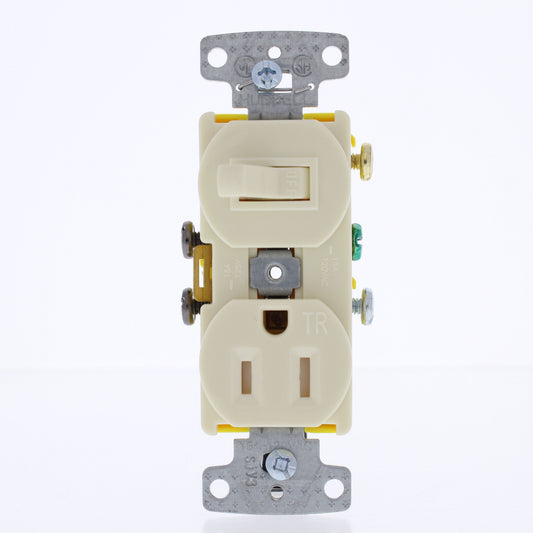 Hubbell Almond Switch/Receptacle Single Pole Tamper Resistant 15A RC108ALTR