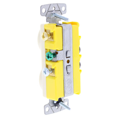 Hubbell Almond Switch/Receptacle Single Pole Tamper Resistant 15A RC108ALTR