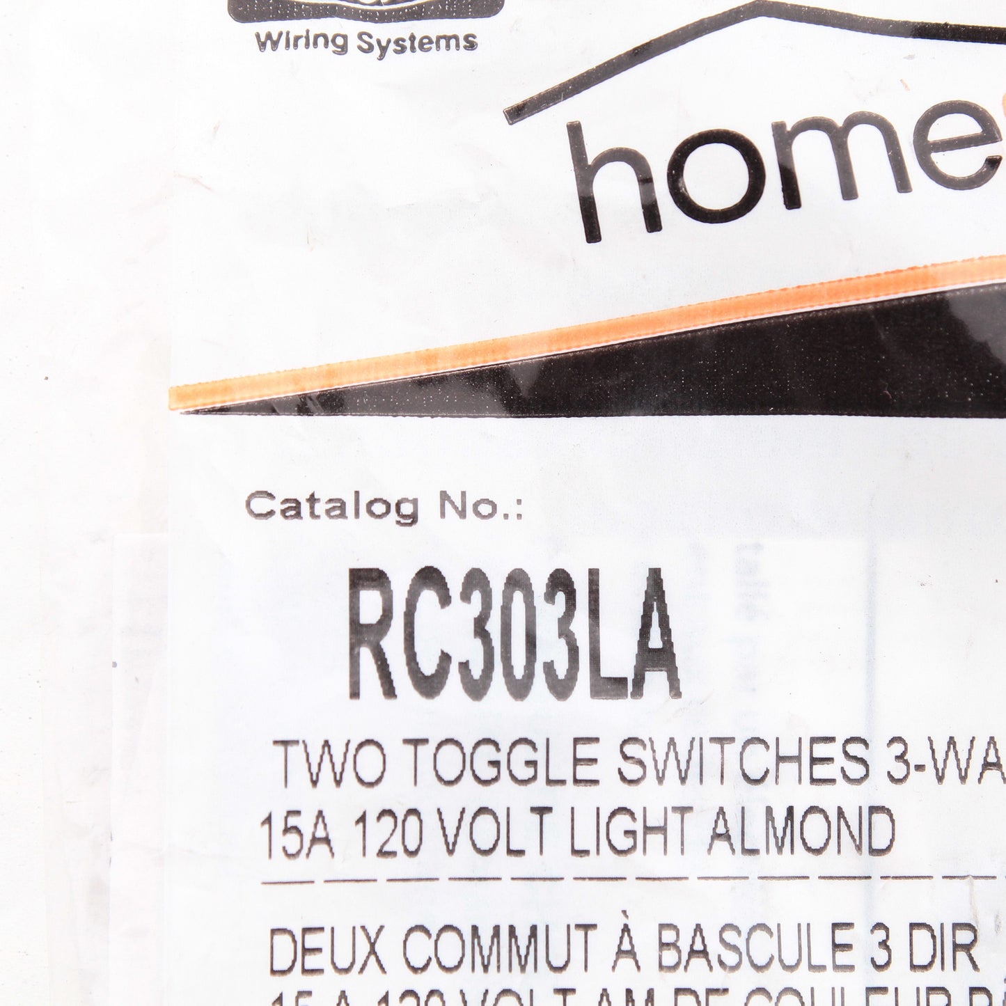 Hubbell RC303AL Almond Dual Three?Way Toggle Switch Control Combination 15A 120V