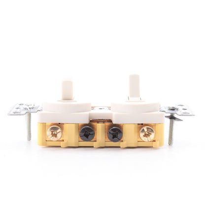 Hubbell RC303AL Almond Dual Three?Way Toggle Switch Control Combination 15A 120V
