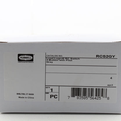 Hubbell RCS2GY Gray LoadLogic Smart Switch for Controller 2-Button w/Pilot Light