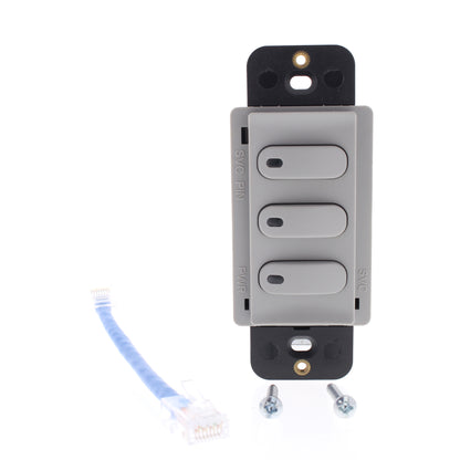 Hubbell Gray LoadLogic Smart Switch for Controller 3-Button w/Pilot Light RCS3GY