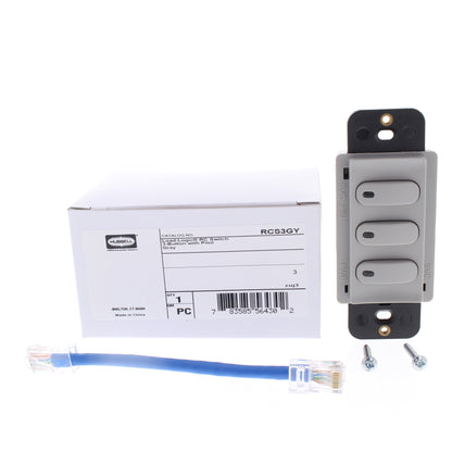 Hubbell Gray LoadLogic Smart Switch for Controller 3-Button w/Pilot Light RCS3GY
