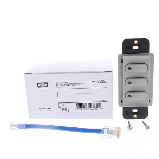 Hubbell Gray LoadLogic Smart Switch for Controller 3-Button w/Pilot Light RCS3GY