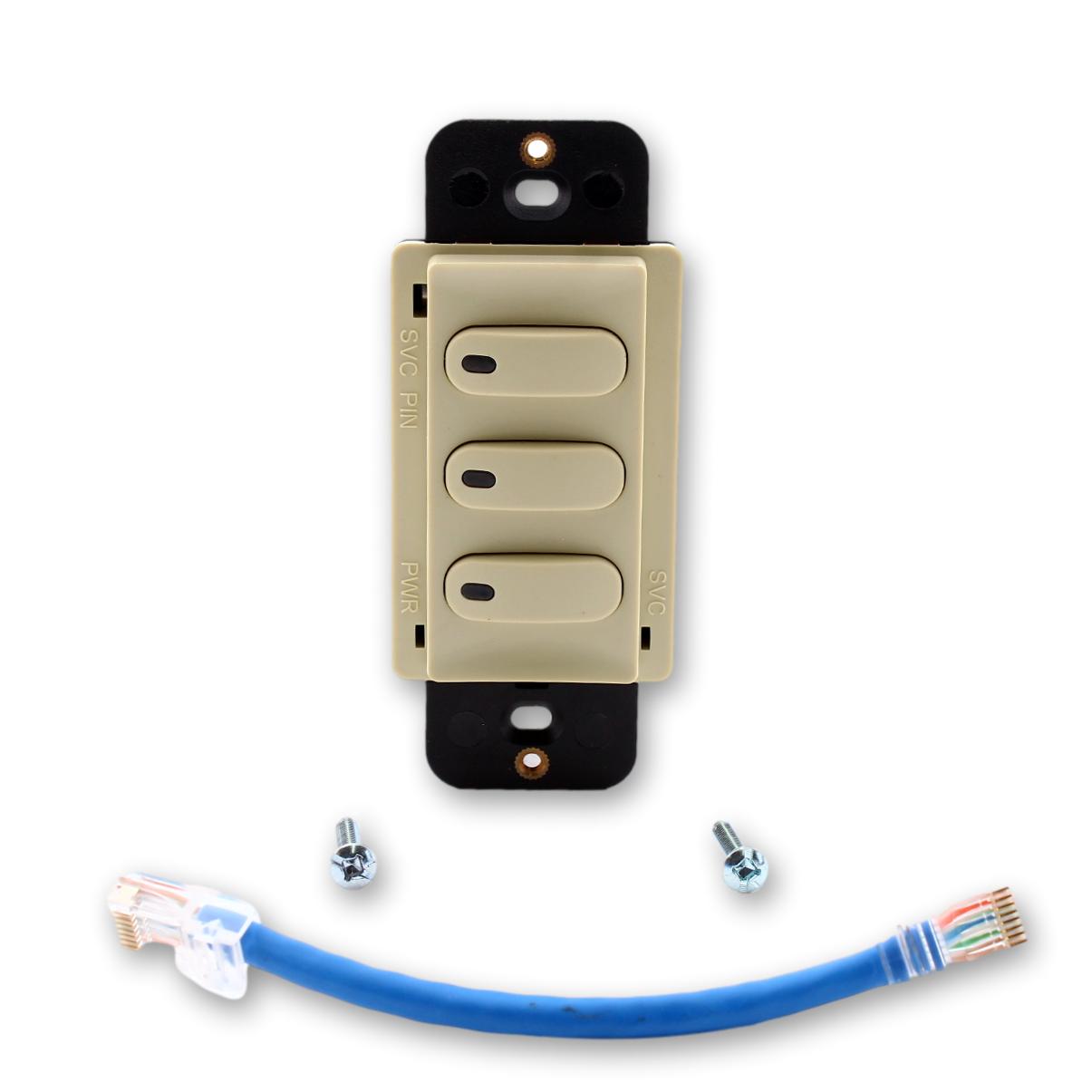 Hubbell RCS3I Ivory LoadLogic Smart Switch for Controller 3-Button w/Pilot Light