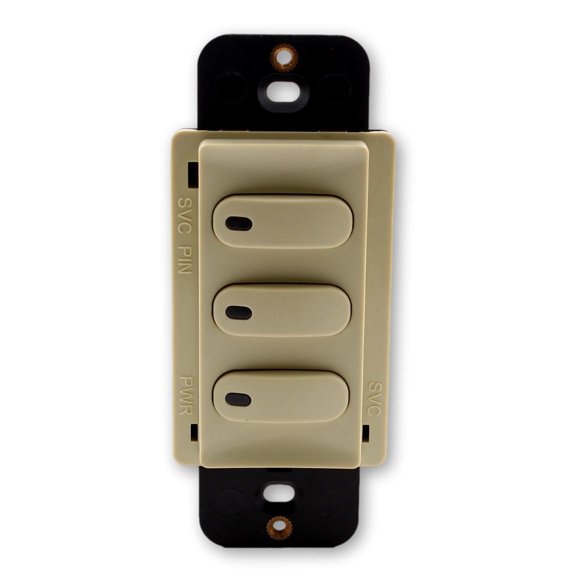 Hubbell RCS3I Ivory LoadLogic Smart Switch for Controller 3-Button w/Pilot Light
