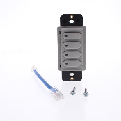 Hubbell Gray LoadLogic Smart Switch for Controller 4-Button w/Pilot Light RCS4GY