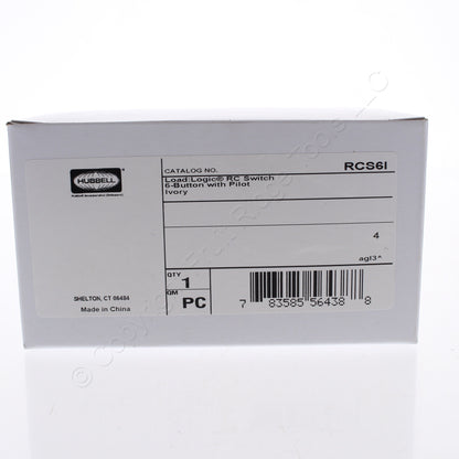 Hubbell RCS6I Ivory LoadLogic Smart Switch for Controller 6-Button w/Pilot Light