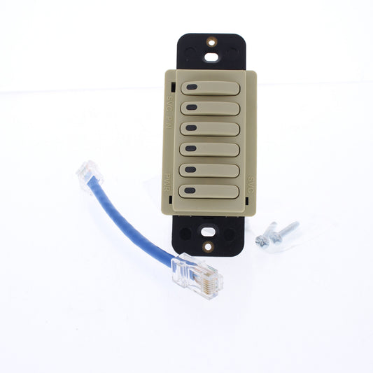 Hubbell RCS6I Ivory LoadLogic Smart Switch for Controller 6-Button w/Pilot Light