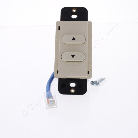 Hubbell RCSRLLA RJ45 Lt Almond Load Logic Room Controller Switch RAISE/LOWER UTP