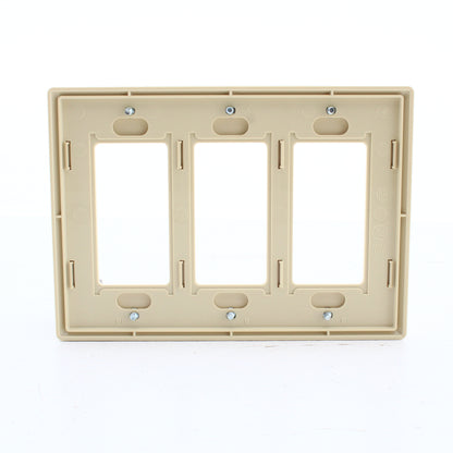 Hubbell RCW3I Ivory 3-Gang Decorator GFCI GFI Unbreakable Nylon Wallplate Cover