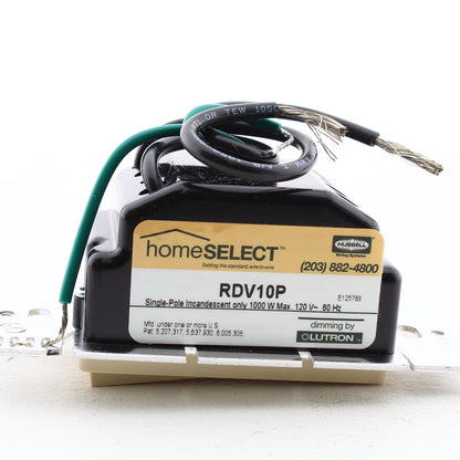 Hubbell RDV10PI Ivory Illuminated Preset Light Dimmer Switch 1-Pole 1000W