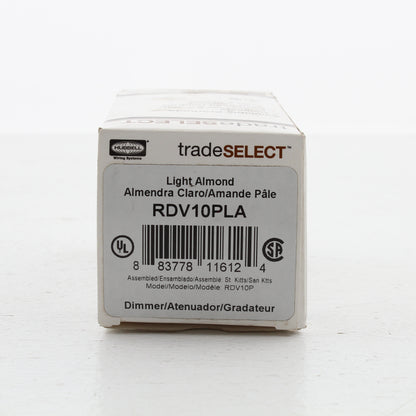 Hubbell RDV10PLA Lt Almond Illuminated Preset Light Dimmer Switch 1-Pole 1000W