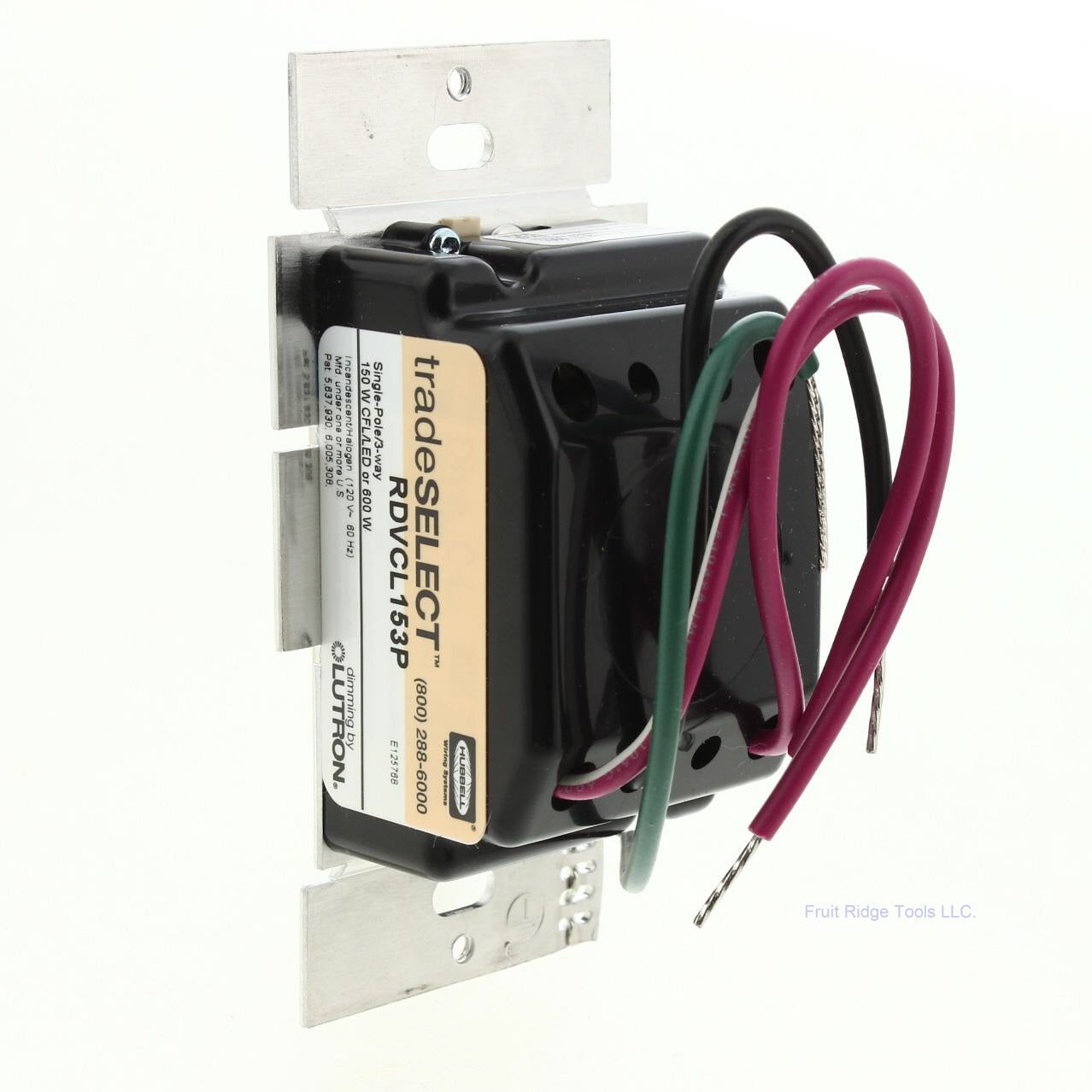 Hubbell RDVCL153PI Ivory CFL/LED Decorator Rocker Light Dimmer Switch 3-Way 150W