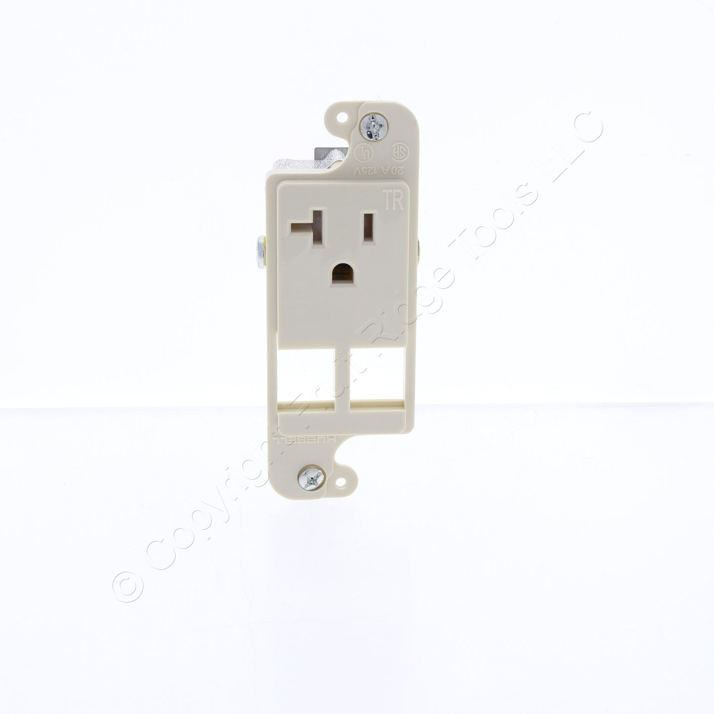 Hubbell Lt Almond JLOAD Multimedia Outlet 2-Port 20A Tamper Resistant RJ62LATR