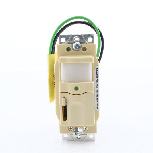 Hubbell RMS120ILI Ivory PIR Vacancy Sensor Wall Switch w/Dimming & Nightlight