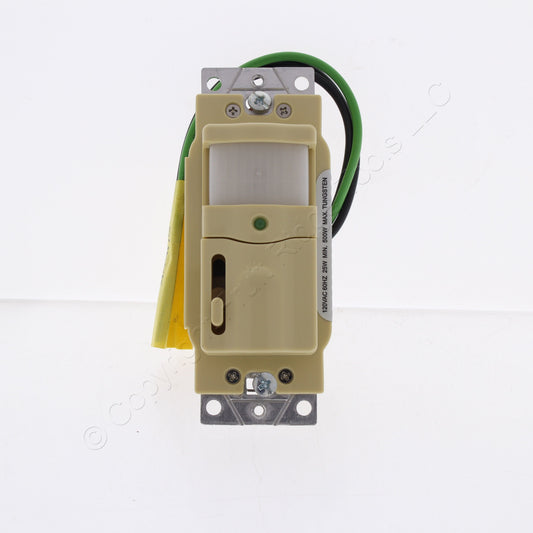 Hubbell 500W 120V Motion Detector Switch w/ Dimming, 60HZ Illuminated