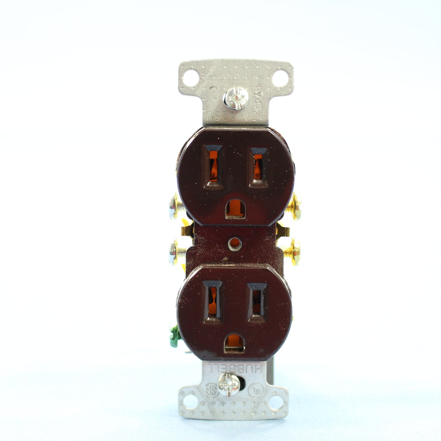 Hubbell Brown Residential Duplex Receptacle Outlet Nema 5-15R 15A 125V Bulk RR15