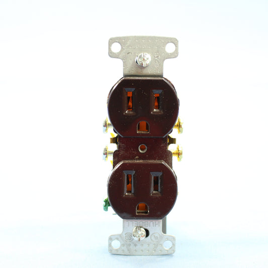 Hubbell Brown Residential Duplex Receptacle Outlet Nema 5-15R 15A 125V Bulk RR15