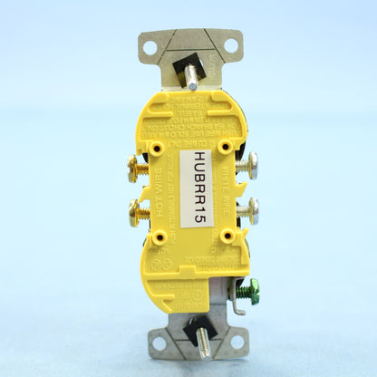 Hubbell Brown Residential Duplex Receptacle Outlet Nema 5-15R 15A 125V Bulk RR15