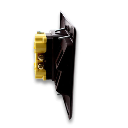 Hubbell RR1514 Brown 15A Recessed TV AV Receptacle TR Outlet 4-Port SnapFit