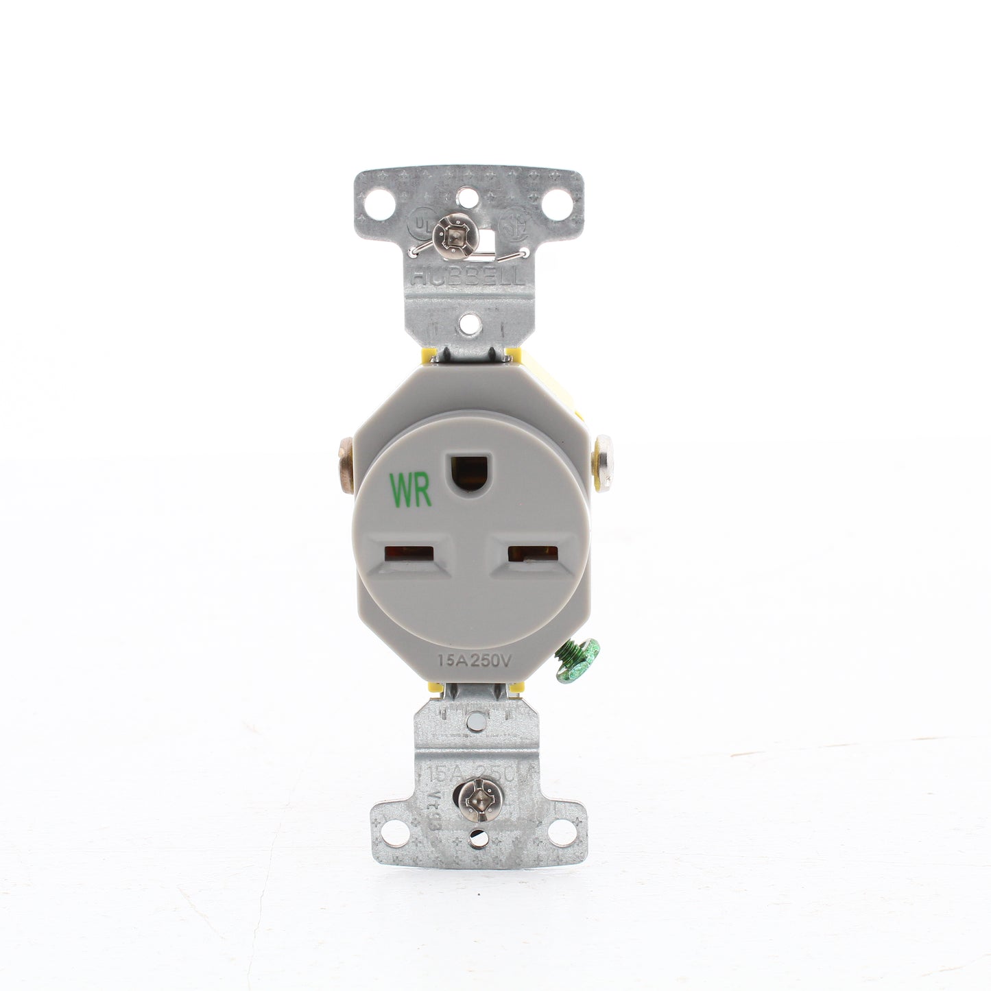 Hubbell RR155GYWR Gray Weather Resistant Single 15A Outlet Receptacle 6-15R 250V