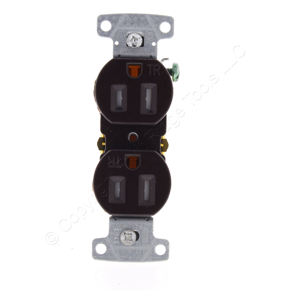 Hubbell Brown Tamper Resistant Duplex Receptacle 15A 125V Push Terminal RR15ETR