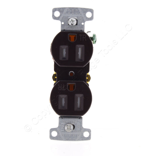Hubbell Brown Tamper Resistant Duplex Receptacle 15A 125V Push Terminal RR15ETR