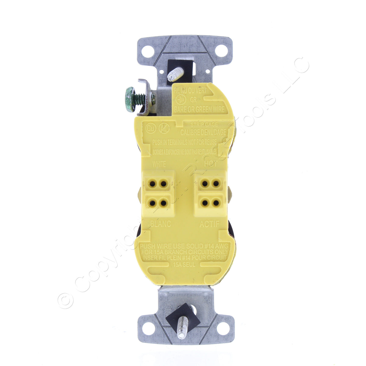 Hubbell Brown Tamper Resistant Duplex Receptacle 15A 125V Push Terminal RR15ETR