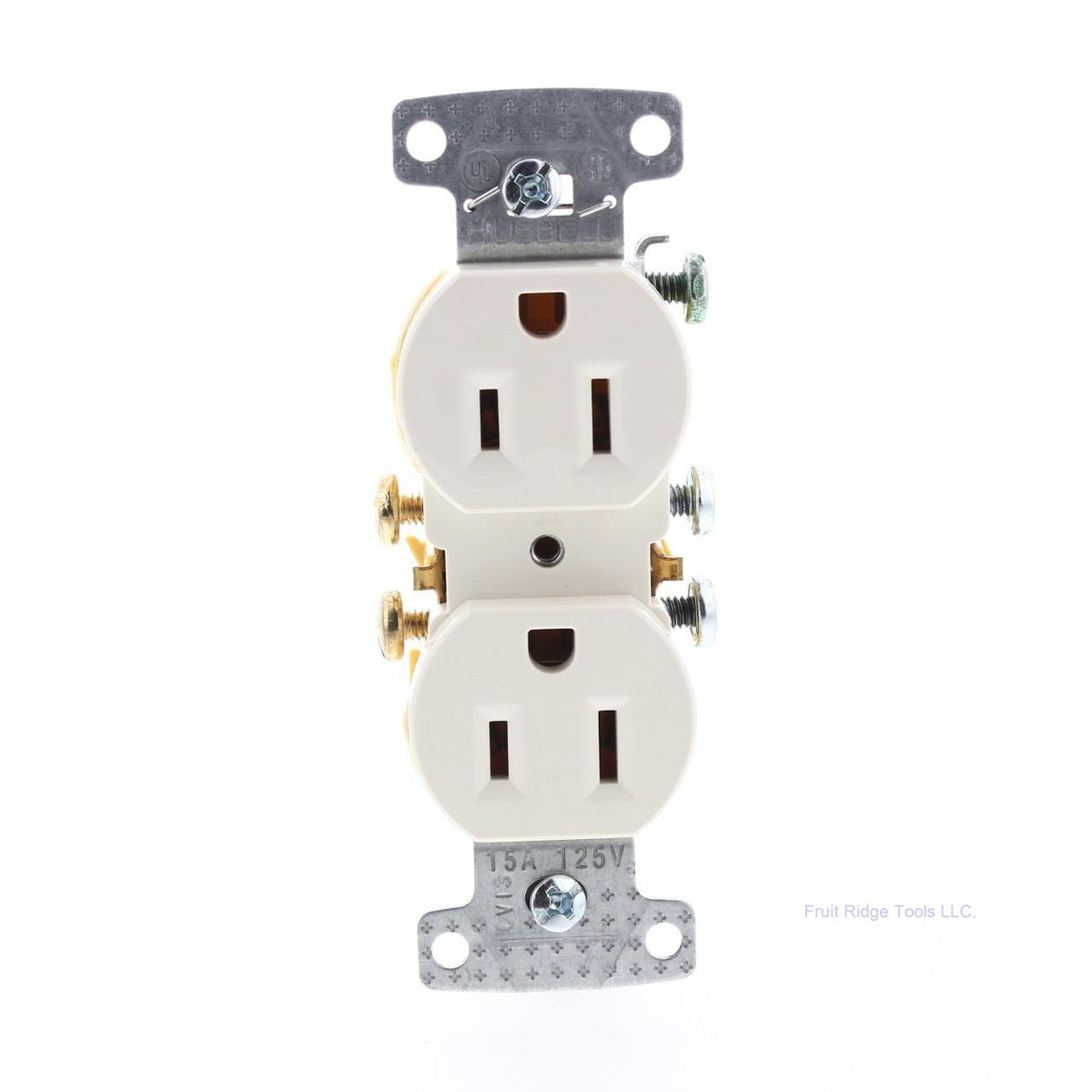 Hubbell Light Almond Residential Duplex Receptacle 5-15 15A 125V Bulk RR15LA