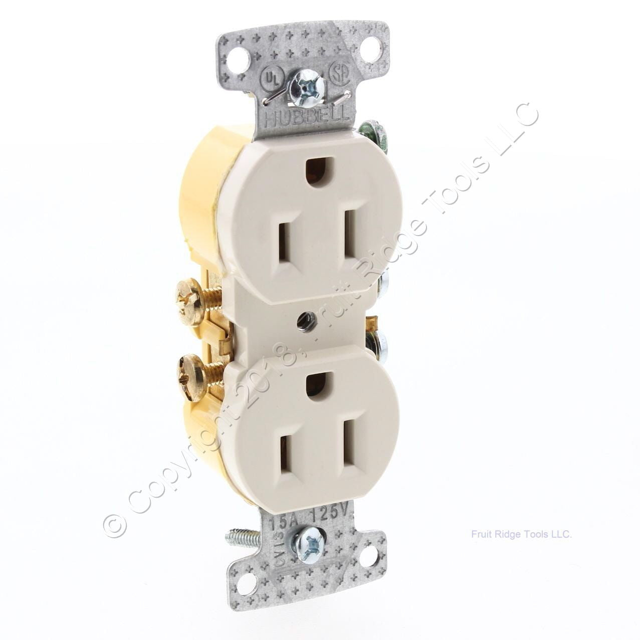 10 Hubbell Light Almond Residential Duplex Receptacles 5-15 15A 125V Bulk RR15LA