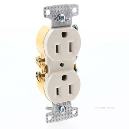 Hubbell Light Almond Residential Duplex Receptacle 5-15 15A 125V Bulk RR15LA