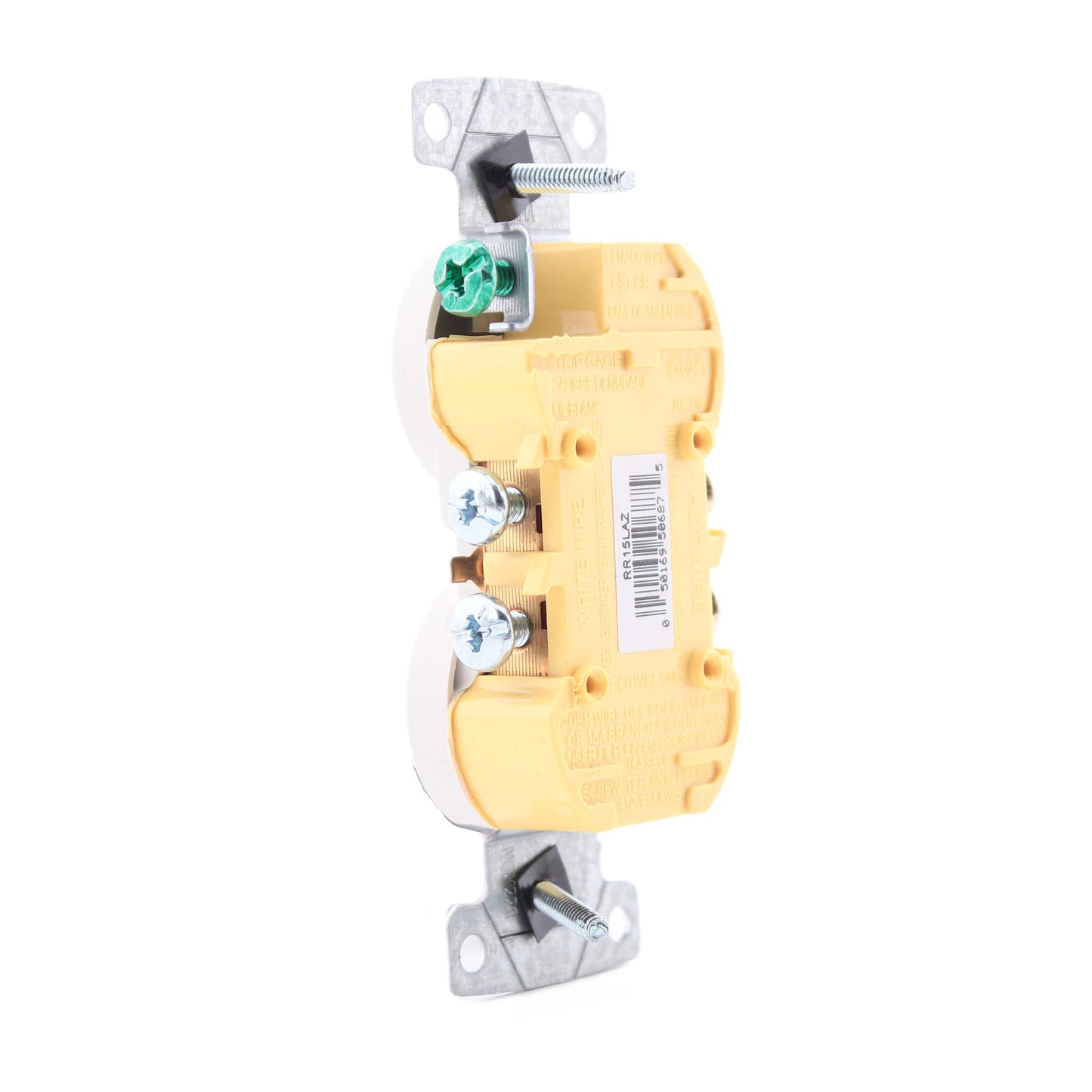 Hubbell RR15LA Light Almond Residential Duplex Receptacle 5-15R 15A Bulk Outlet