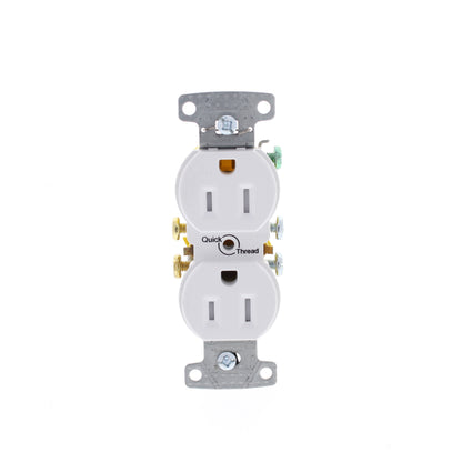 Hubbell White Tamper Resistant Duplex Receptacle Outlet 5-15R 15A 125V RR15W