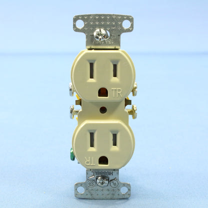 10 Hubbell Ivory Tamper Resistant Duplex Receptacle Outlets 5-15R 15A RR15SITR