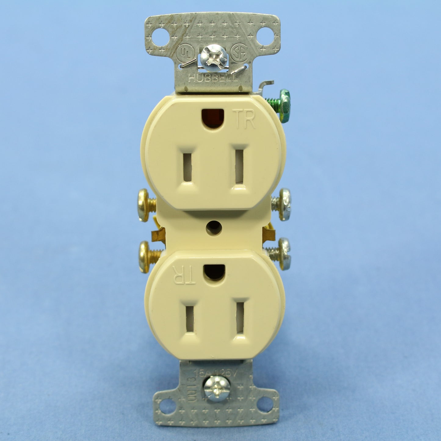 Hubbell Ivory Tamper Resistant Duplex Receptacle Outlet 5-15R 15A Bulk RR15SITR