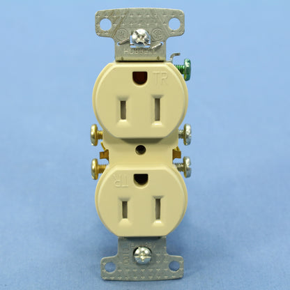Hubbell Ivory Tamper Resistant Duplex Receptacle Outlet 5-15R 15A Bulk RR15SITR