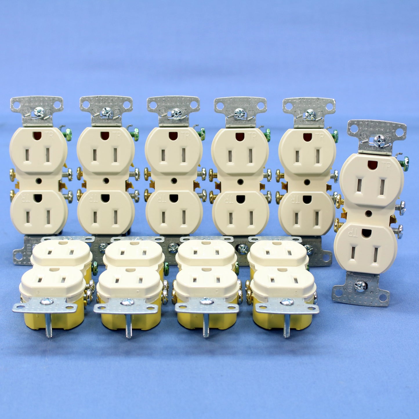 10 Hubbell Light Almond Tamper Resistant Duplex Receptacles 5-15R 15A RR15SLATR