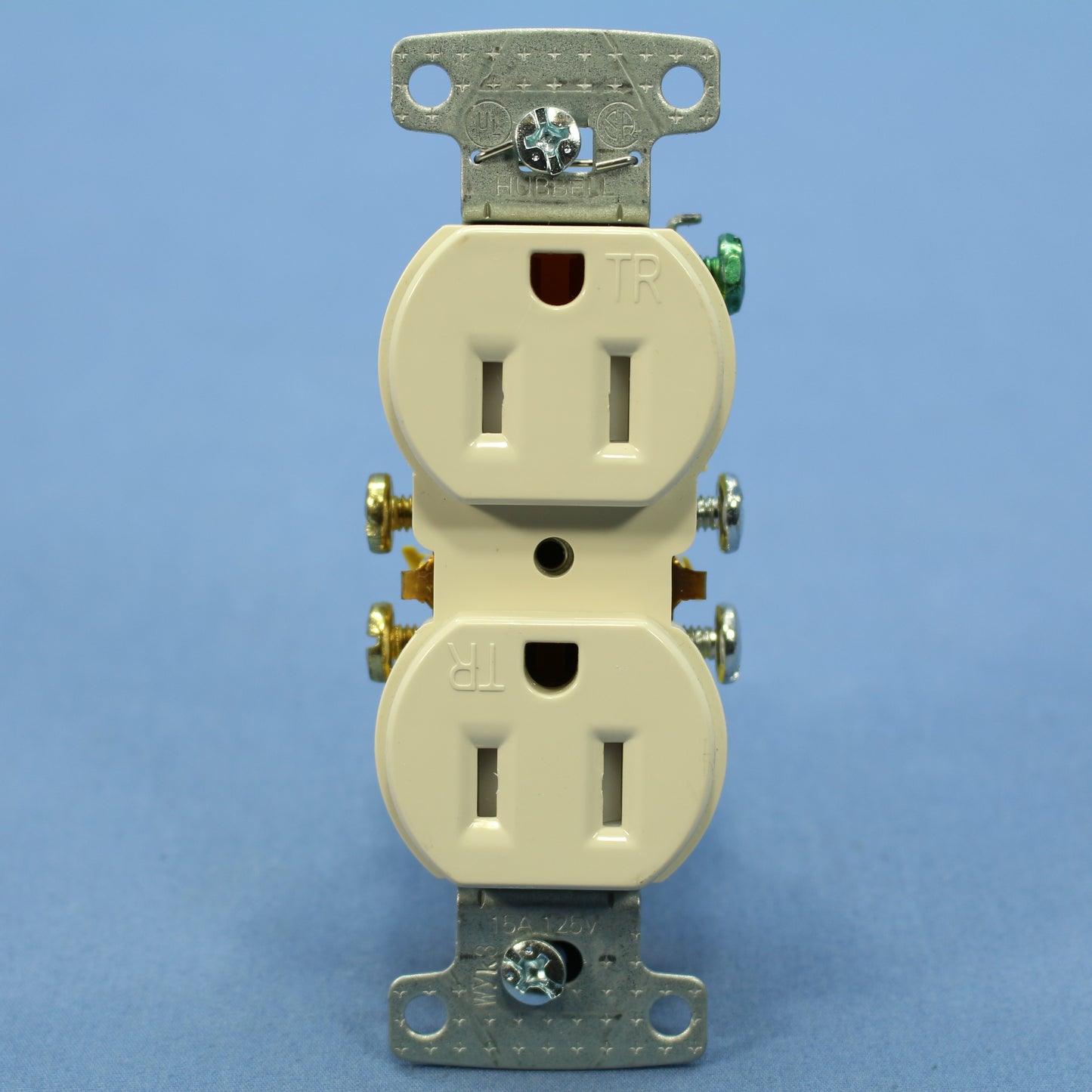 Hubbell Light Almond Tamper Resistant Duplex Receptacle 5-15R 15A Bulk RR15SLATR