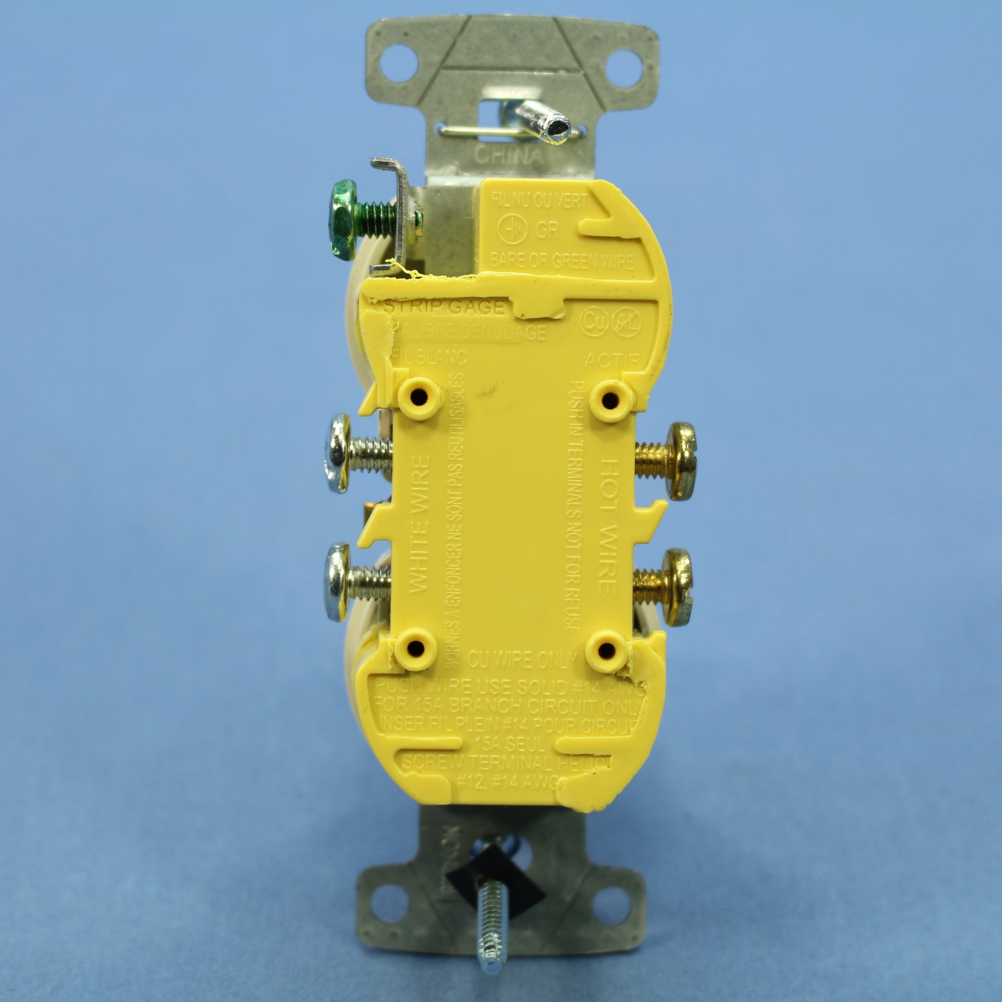 Hubbell Light Almond Tamper Resistant Duplex Receptacle 5-15R 15A Bulk RR15SLATR
